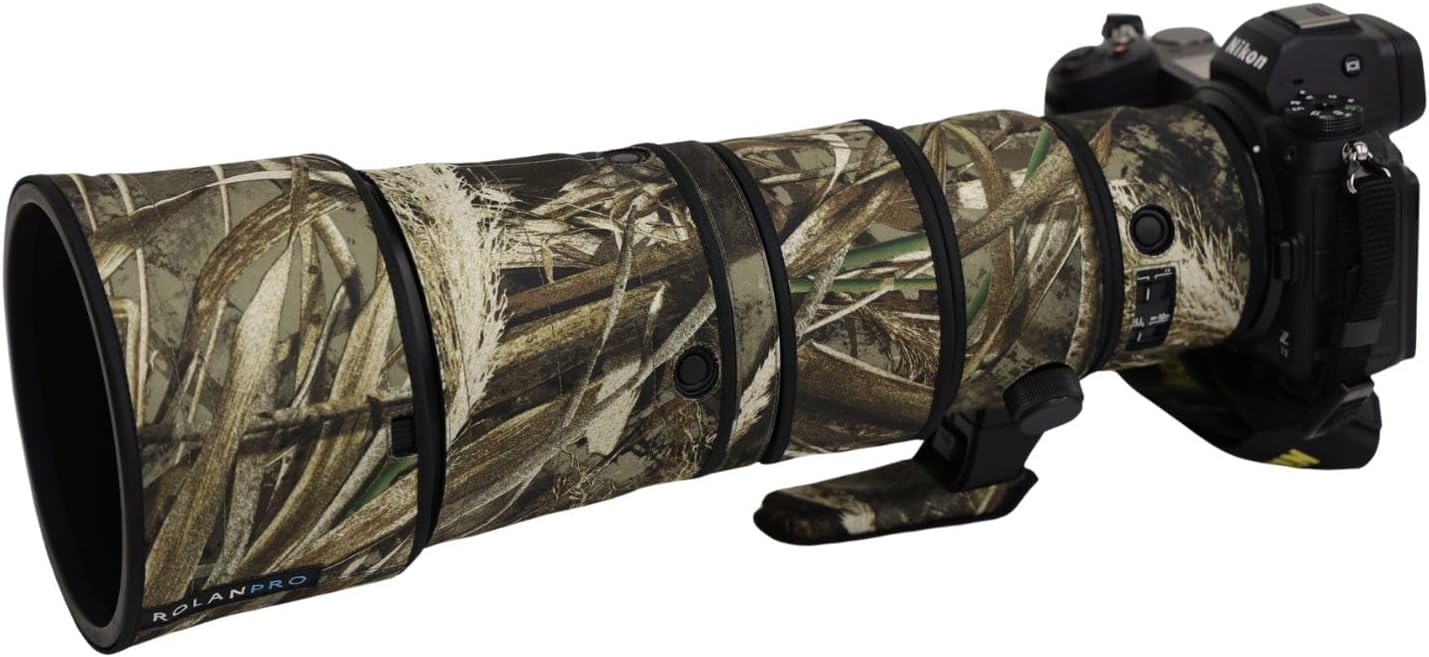 ROLANPRO Lens Cover | Fits Nikon Z 600mm F6.3 VR S | Camouflage Cover for Telephoto Lens | 3 Layer Protection and Waterproof | Color Number: 9# Dead Grass Camo (MY-583)