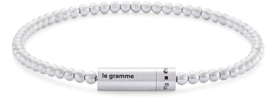 LE GRAMME ビーズブレスレット 11g シルバー925 スムースブラッシュド - Image 1