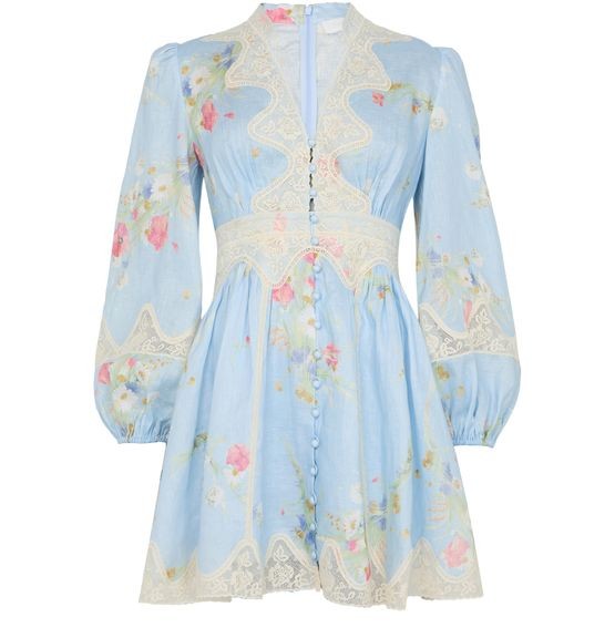 ZIMMERMANN Lucky lace plunge mini dress - Image 1