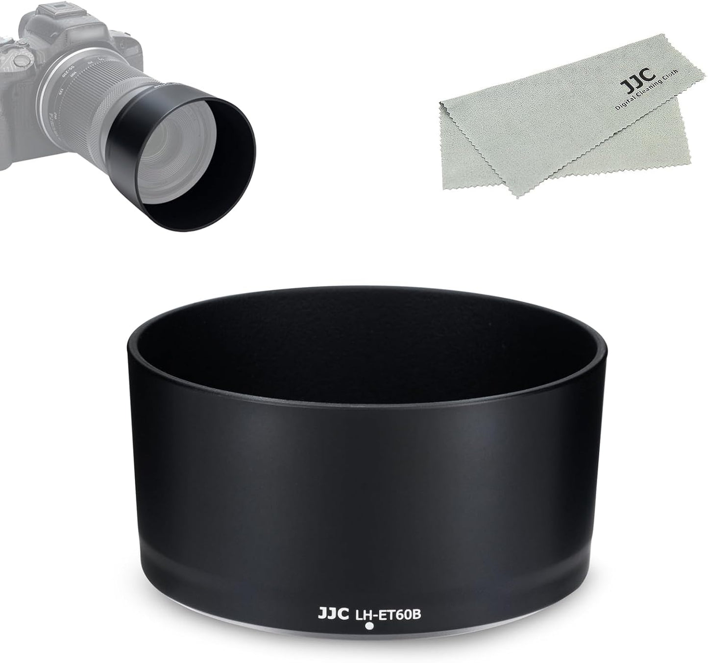 JJC ET-60B Reversible Lens Hood for Canon ET-60B Compatible RF-S 55-210mm F5-7.1 IS STM Lens Compatible with Canon EOS R50 Telephoto Zoom Lens