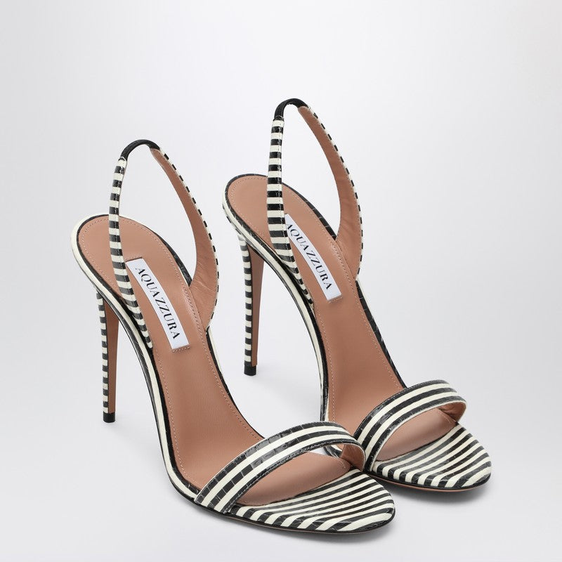 Aquazzura So Nude 105白と黒のサンダル - Image 1