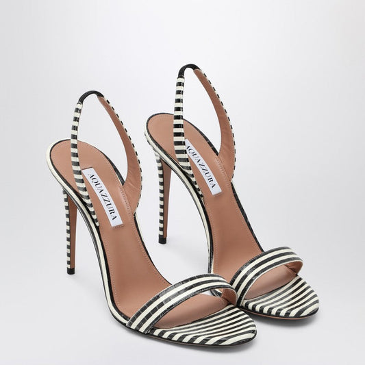 Aquazzura So Nude 105白と黒のサンダル - Image 1