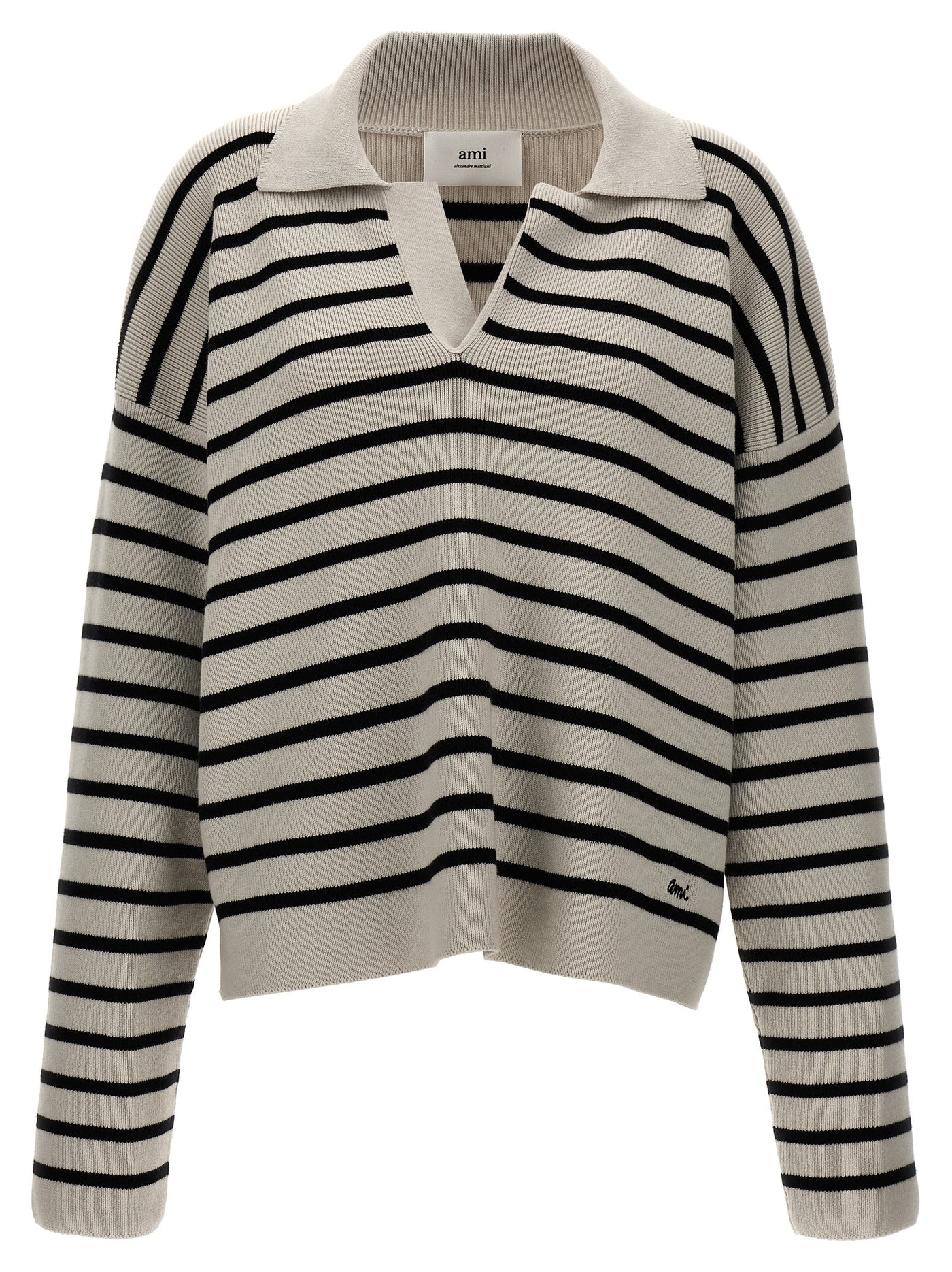 Ami Paris Striped Polo Seater - Image 1