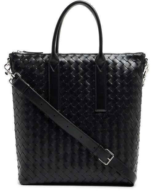 BOTTEGA VENETA イントレチャート ジップ付き ラージ トートバッグ - Image 1
