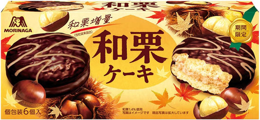 Morinaga Seika Japanese Chestnut Cake, 6 Pieces x 6 Pieces