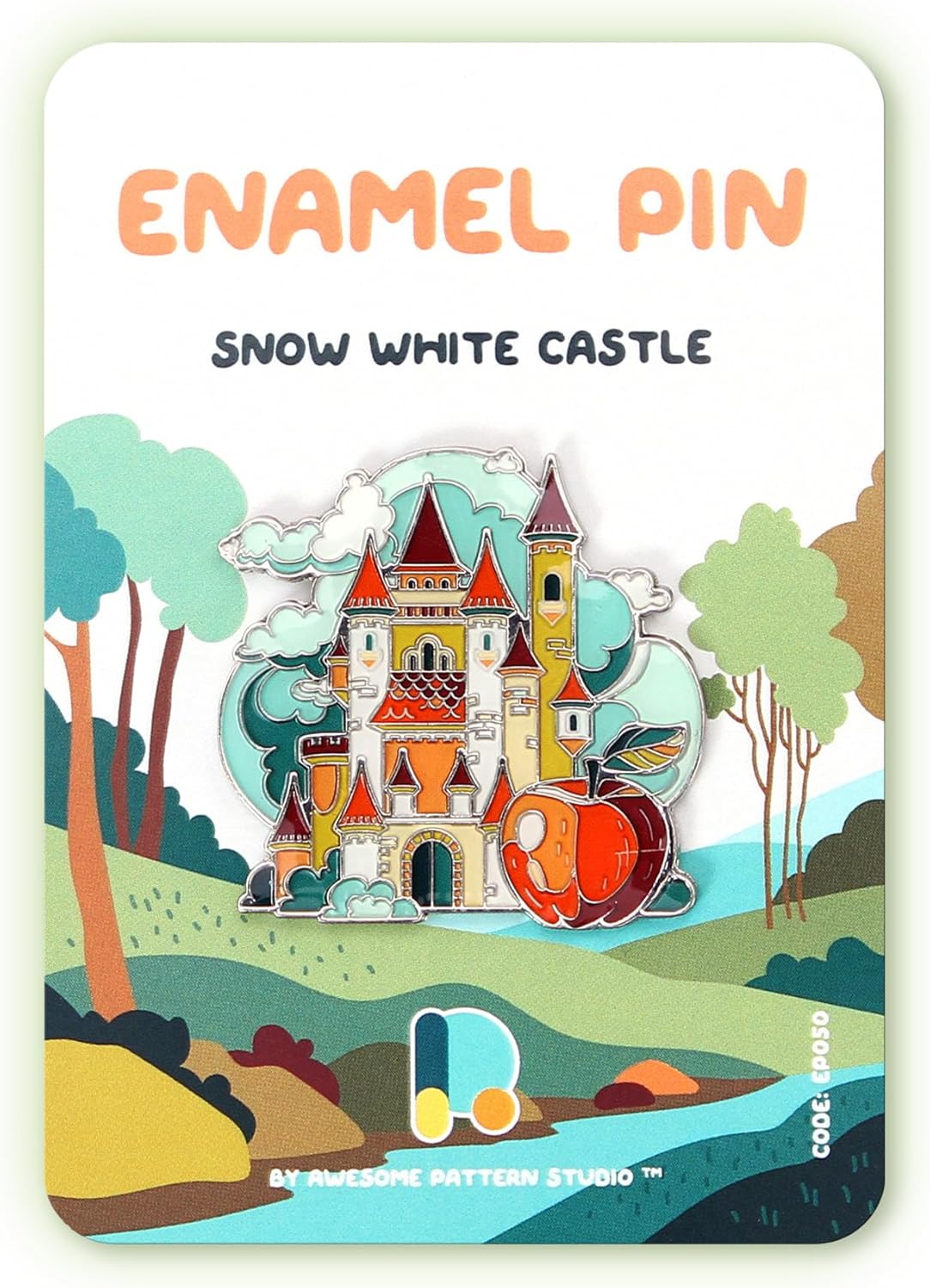 Pin esmaltado, castillo blanco como la nieve. Edición coleccionista, duradero y elegante pin de recuerdo para mochilas, chaquetas, sombreros y accesorios