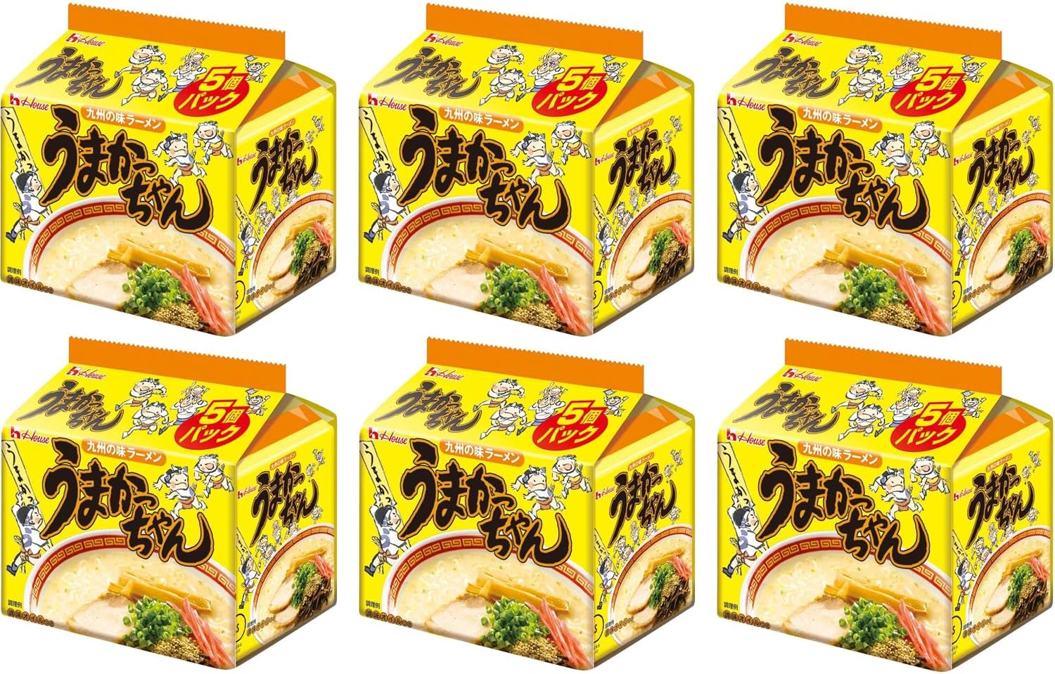House Umakachan 5 Pack (16.6 oz (470 g) x 6 Packs [Rich Ramen Based on Kyushu Flavor Tonkotsu Soup