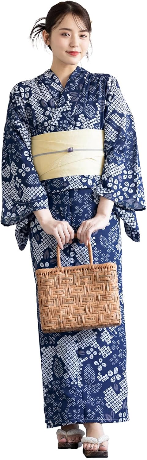 Soubien Floro Women's Yukata Set of 2 (Yukata/Half Width Obi)