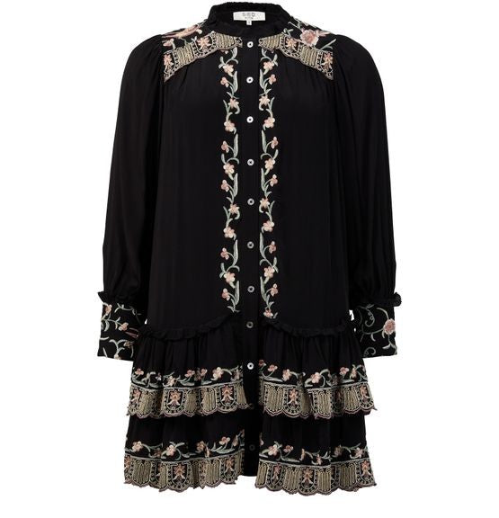 SEA NY Lacey 刺しゅう入り 長袖 チュニックドレス - Image 1
