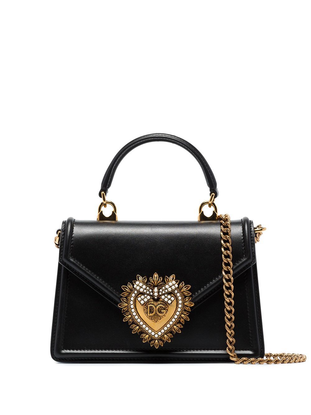 Dolce Gabbana ドルチェとガッバーナの献身小さな革のハンドバッグ - Image 1