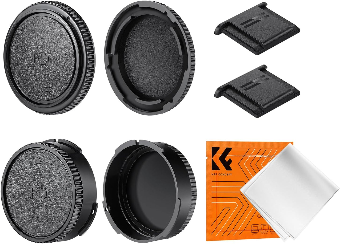 K&F Concept Canon FD Mount Body Cap Lens Rear Cap Set Compatible with Canon Lens Storage Body Mount Protective Cap Camera Parts Compatible Camera Accessories Dust Proof Scratch Resistant
