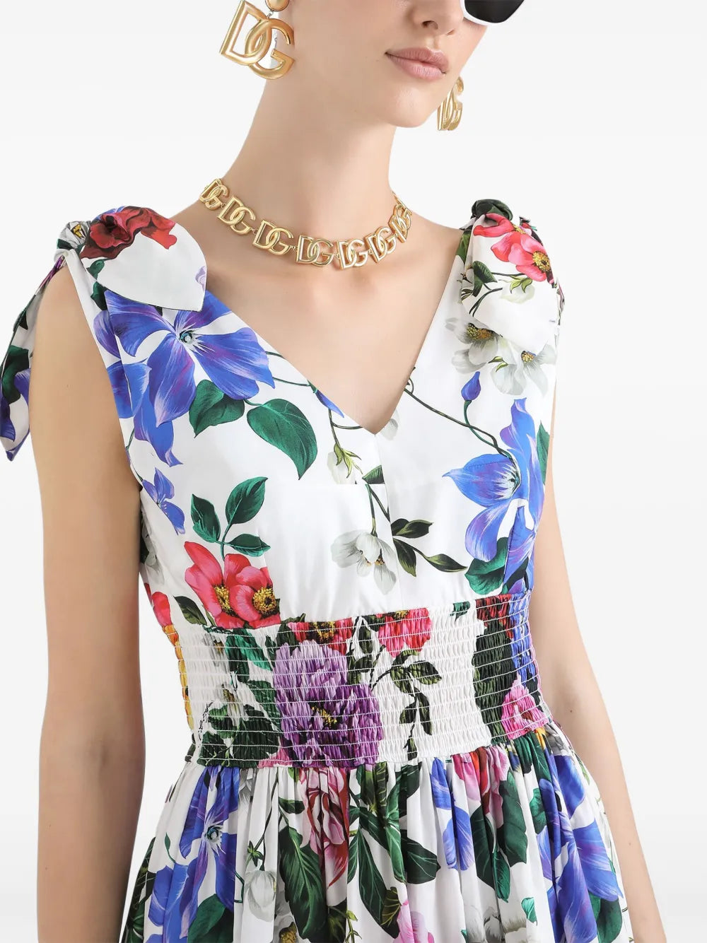 Dolce Gabbana ドルチェ&ガッバーナフローラルミディドレス - Image 1