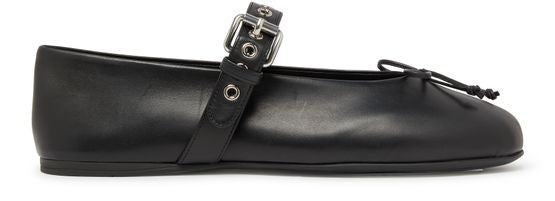 MIU MIU レザー バレリーナシューズ - Image 1