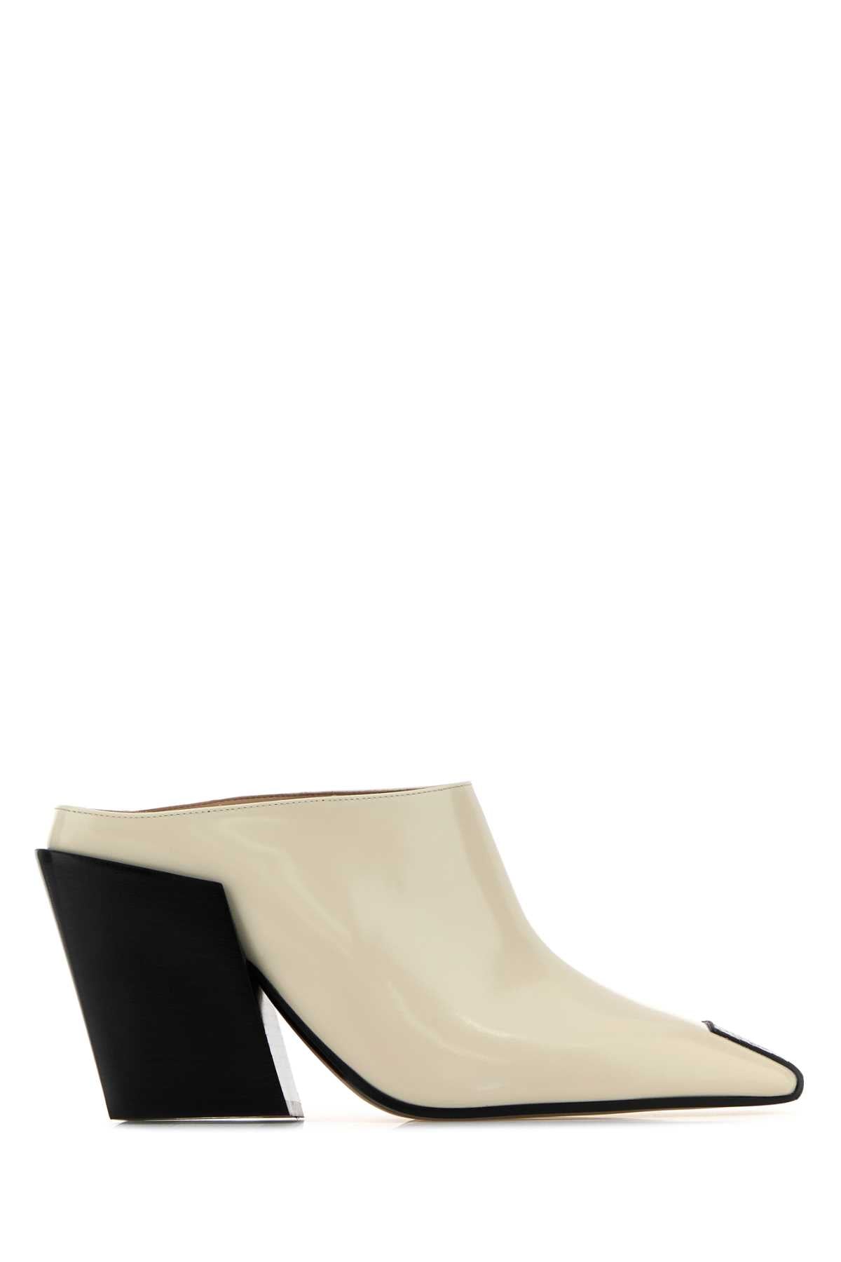 Bottega Veneta Ivory Leather Ventura Mules - Image 1
