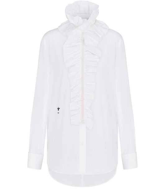 DIOR Blouse with Removable Ruched Collar - Image 1