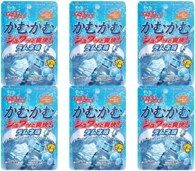 【ビタミンC配合】かむかむ シュワッと爽快!ラムネ味 30g チューイングキャンディ (【まとめ買い】6袋)