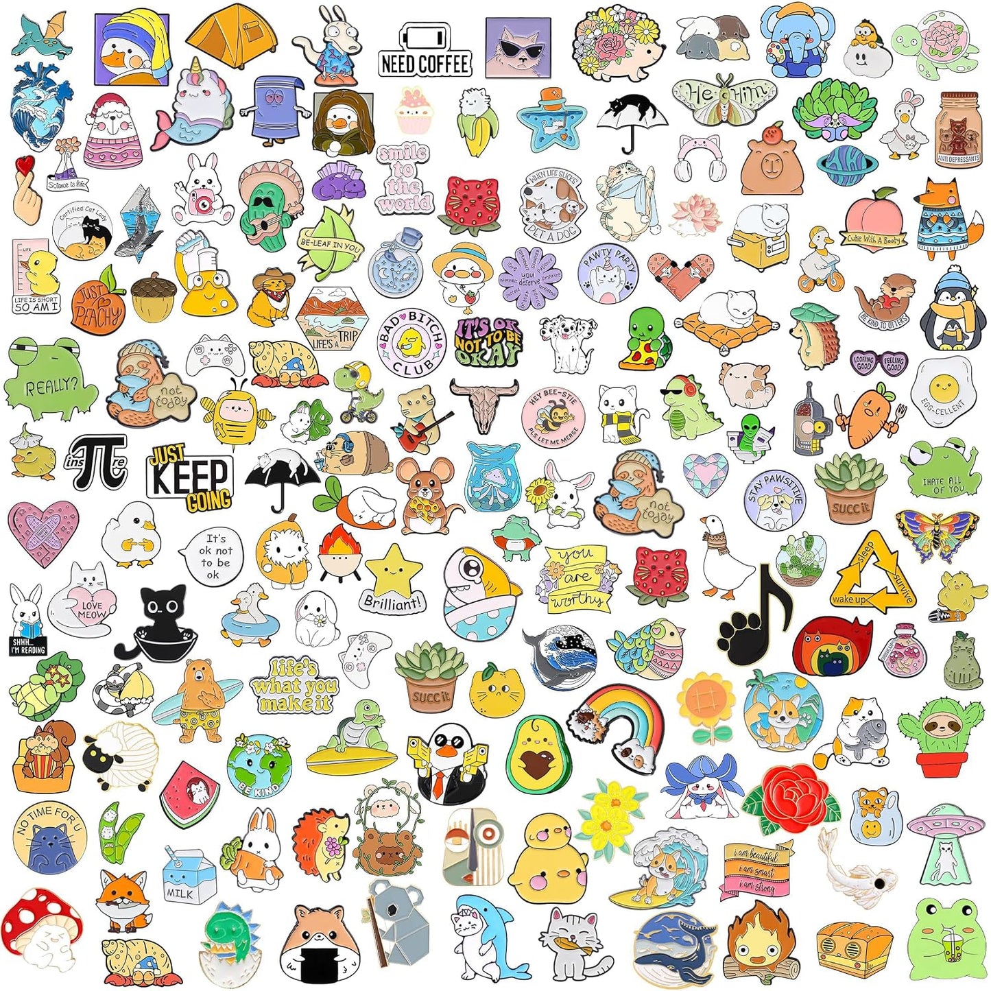 20/60 Juego de broches de esmalte a granel, insignias de solapa, broches de esmalte de plantas, dibujos animados, pines de esmalte a granel, botones geniales, broches de solapa estéticos, pines de