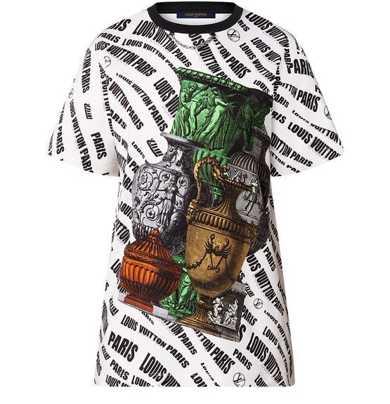 LOUIS VUITTON フラワーベース&シグネチャーオブリークモチーフTシャツ - Image 1