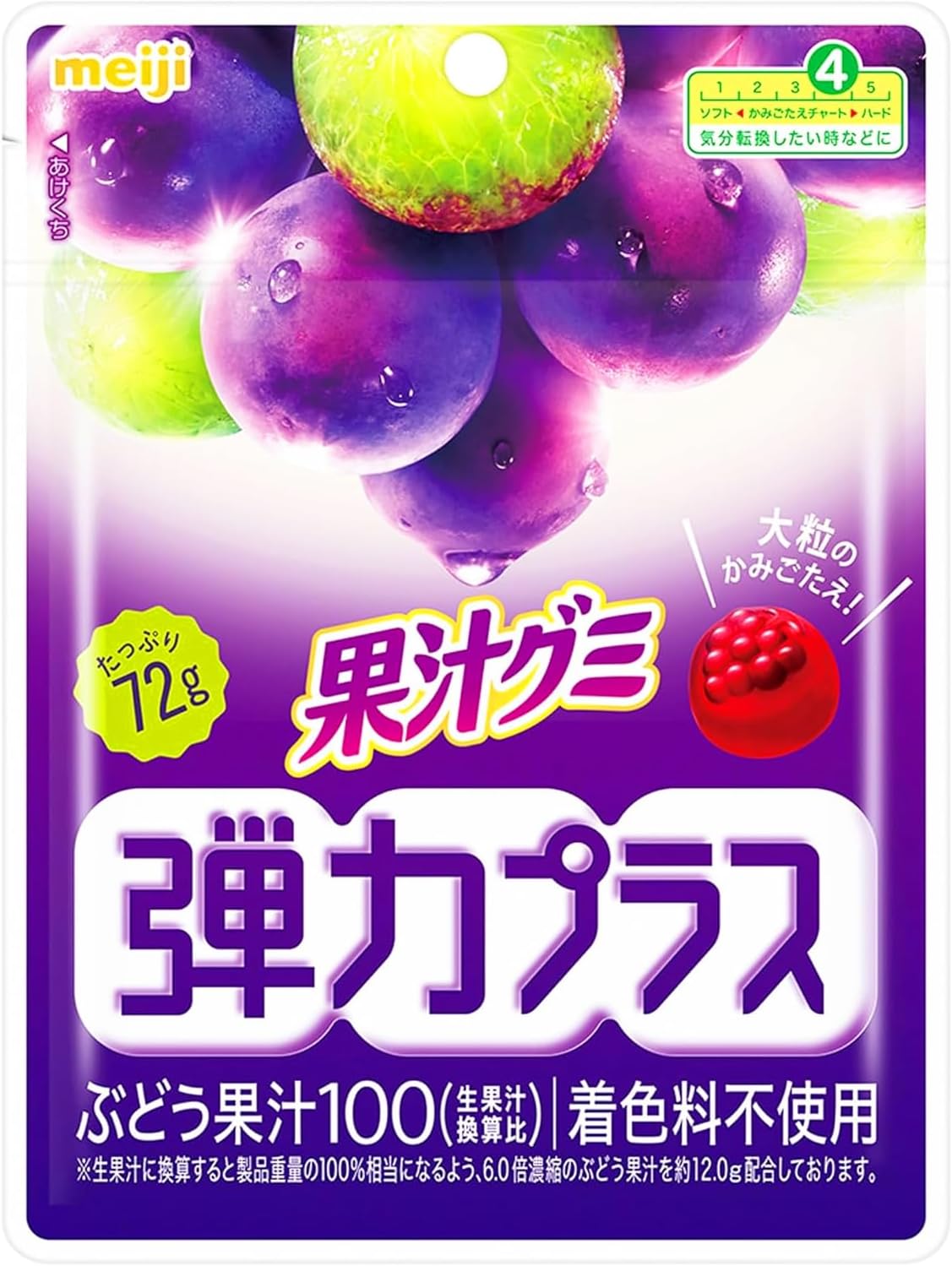 Meiji Juice Gummy Elastic Plus Grapes 2.5 oz (72 g)