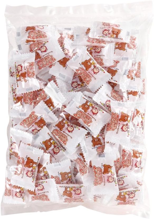 Rilakkuma Xylitol Gummy, Strawberry Yogurt Flavor, Large Bag, 100 Tablets