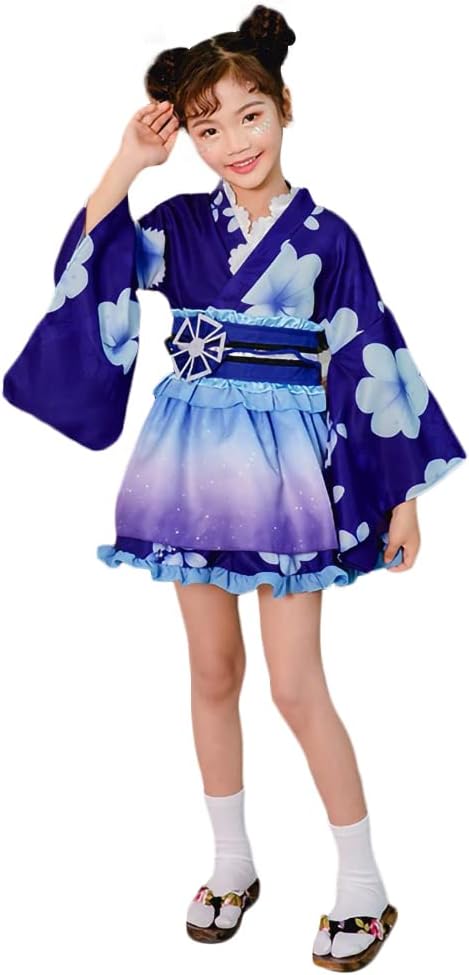 MTKCNTL LZQ410 Girls' Kimono Dress, Kids Yukata, 3-Piece Set, For Children, Yukata, Cosplay, Performing Outfit, Stage, Halloween, Shichi-Go-San Yukata Set, For Girls, Gorgeous Summer Festival