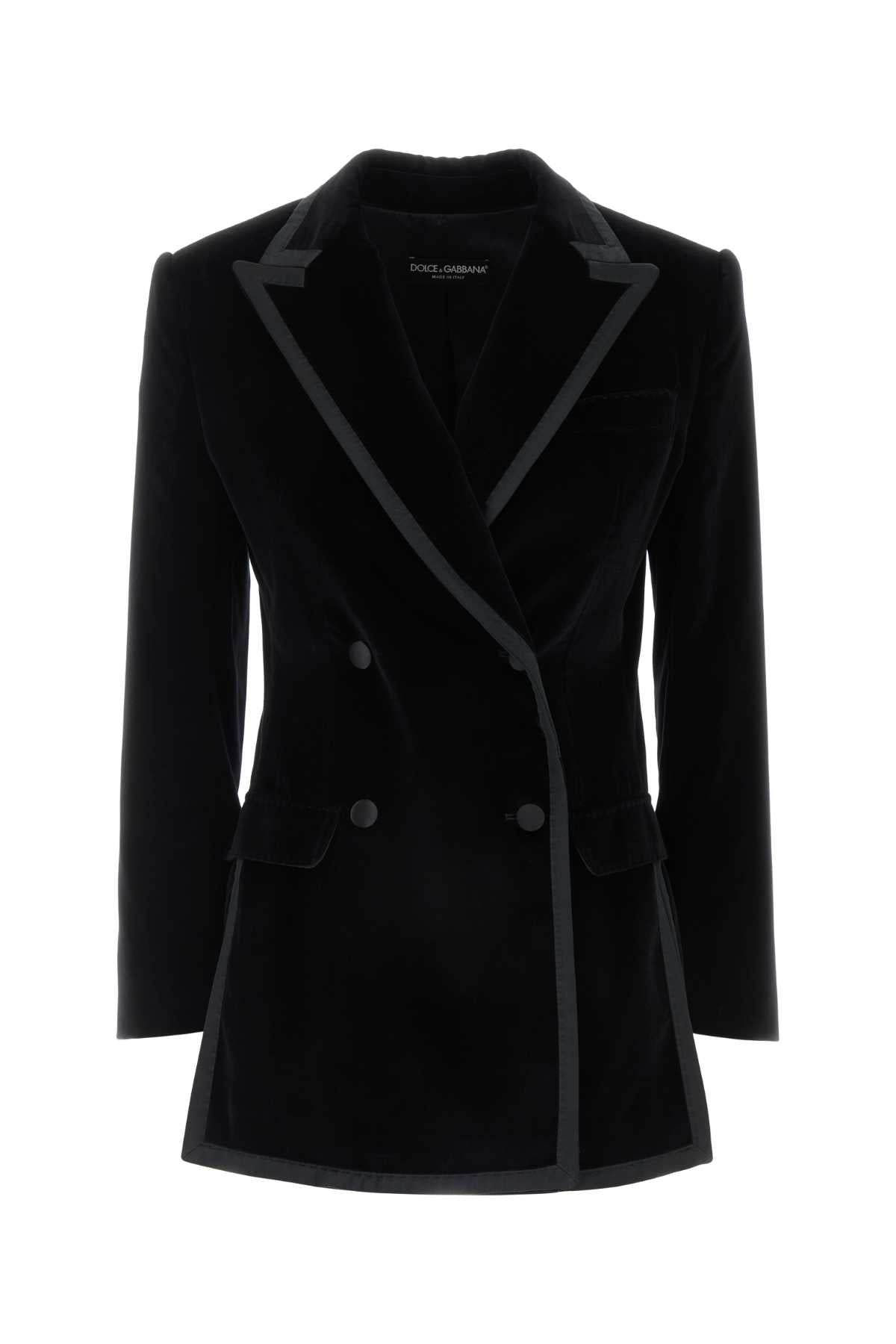 Dolce Gabbana Dolce&Gabbana Black Velvet Blazer - Image 1