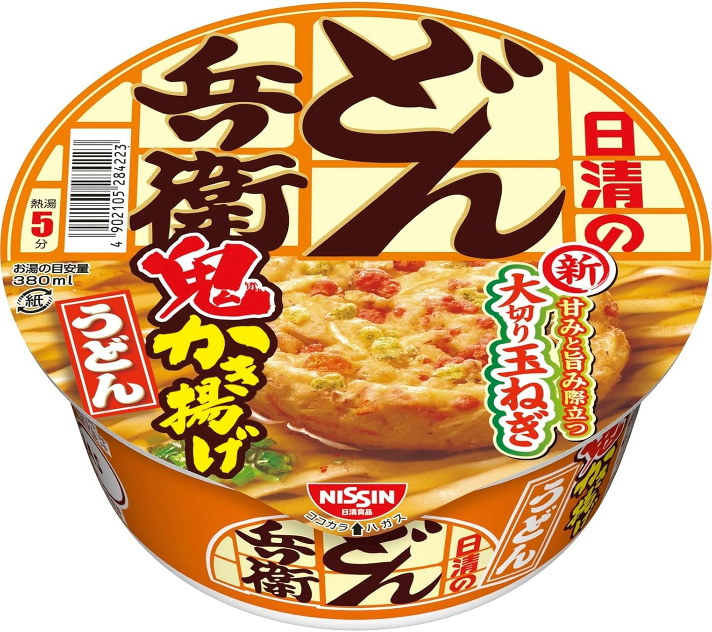 Donbee Demon Kakiage Udon Noodles (Large Sliced Onions with Excellent Sweetness and Flavor), Nissin Foods Cup Noodles, 3.4 oz (96 g) x 12 Packs