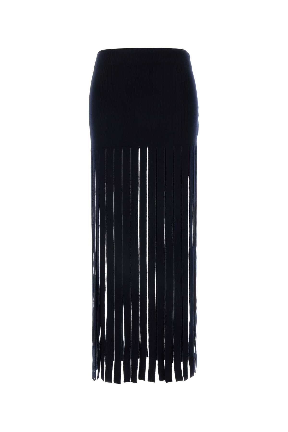 Alanui アランイミッドナイトブルーストレッチウールブレンドスカート - Image 1