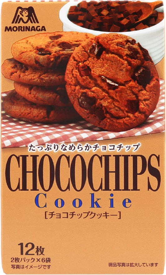 Morinaga Co., Ltd. Chocolate Chip Cookies, 12 Sheets x 5 Packs