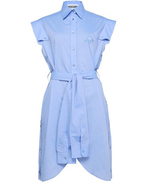 MOSCHINO コットンポプリン ベルト付き シャツワンピース - Image 1