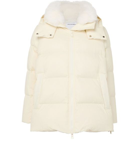 YVES SALOMON Hooded puffer jacket with a fox fur collar - Image 1