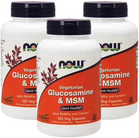 Set of 3, Vegetable Glucosamine & MSM 120 Tablets (Corn Derived)
