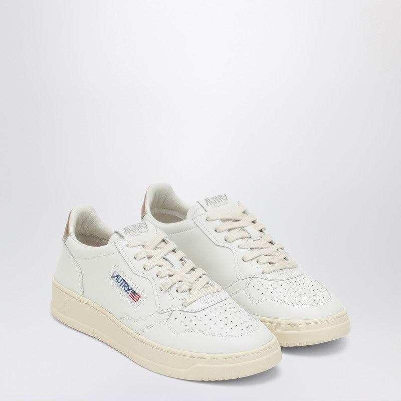 Autry Medalist White/Gold Leather Trainer - Image 1