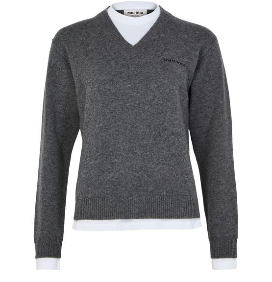 MIU MIU Cashmere v-neck sweater - Image 1