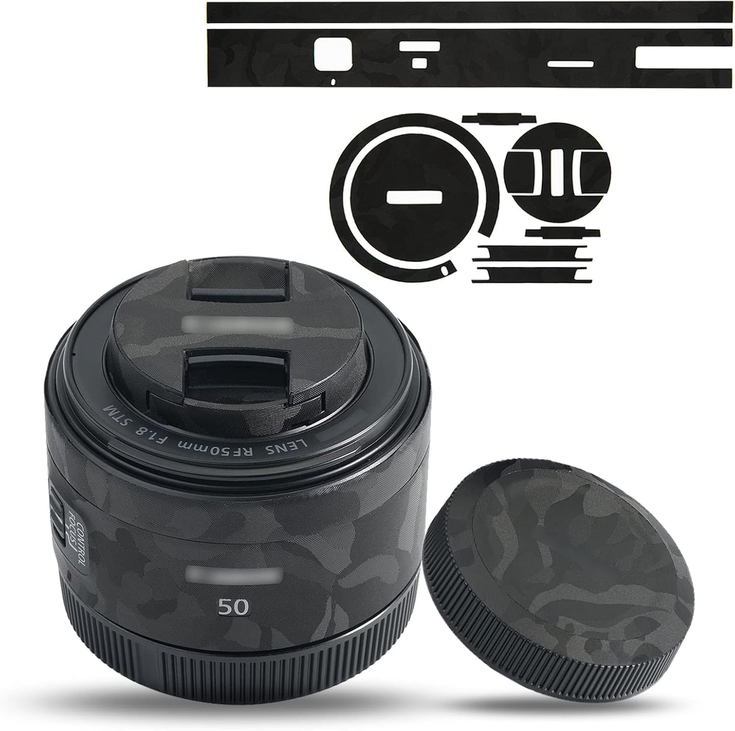 Lens Protective Leather Film for Canon RF 50mm F1.8 STM Lens 3M Material Black Camo