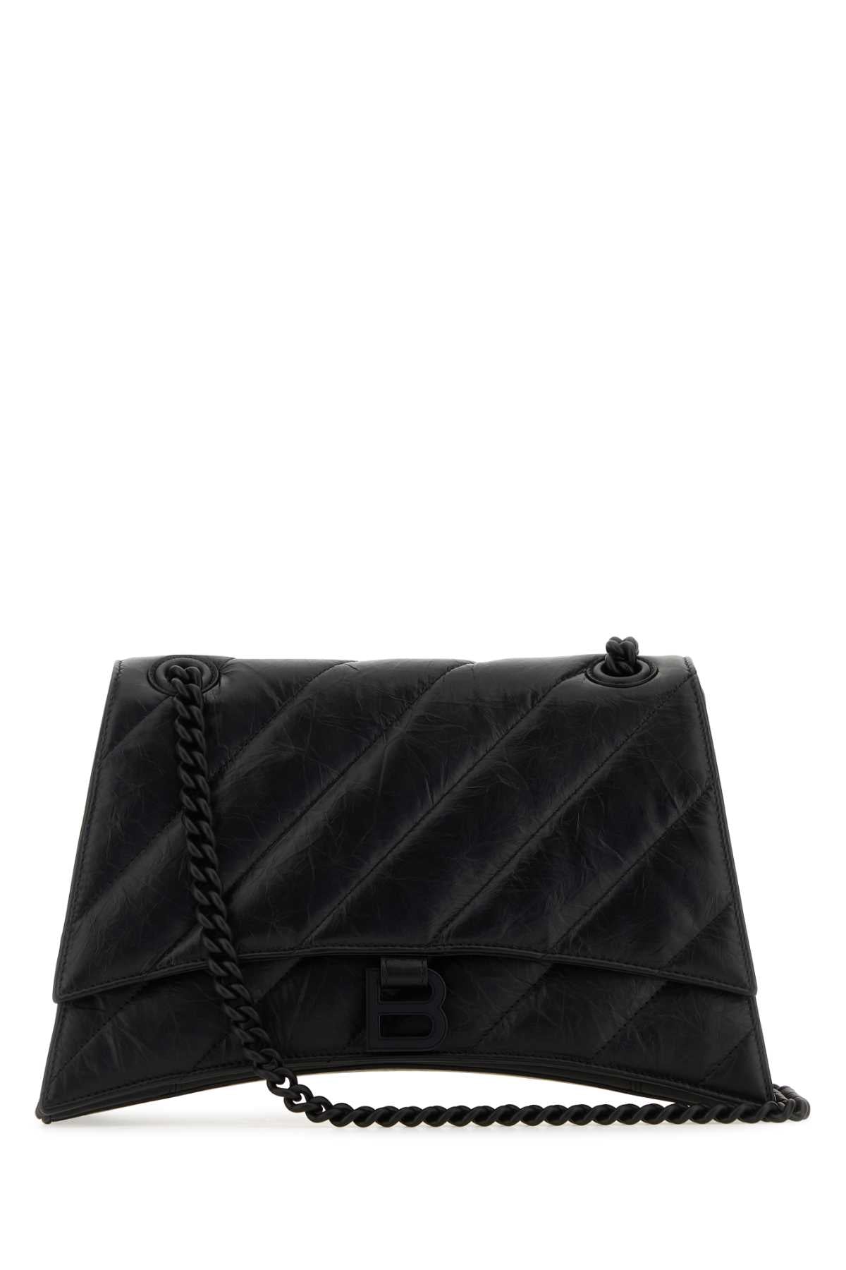 Balenciaga バレンシアガブラックレザークラッシュ M ショルダーバッグ - Image 1