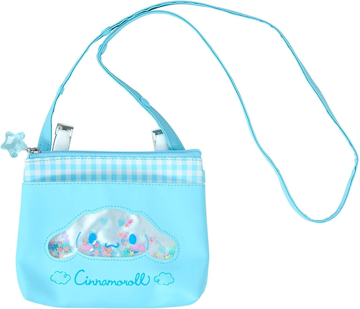 Sanrio Pocket Pouch with Shoulder Strap, Personal Accessories, Polyester, Approx. Width 5.5 x Depth 0.4 x Height 4.7 inches (14 x 1 x 12 cm), Interior Name Space, For Children