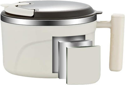 Aseech Ramen Bowl with Lid, Stainless Steel, Instant Noodle Bowl, Large Capacity, 30.5 fl oz (900 ml), Portable Convenient, Soup Bowl, Ceramic Bowl, Home Tableware, Noodle Bowl with Lid, Instant Ramen