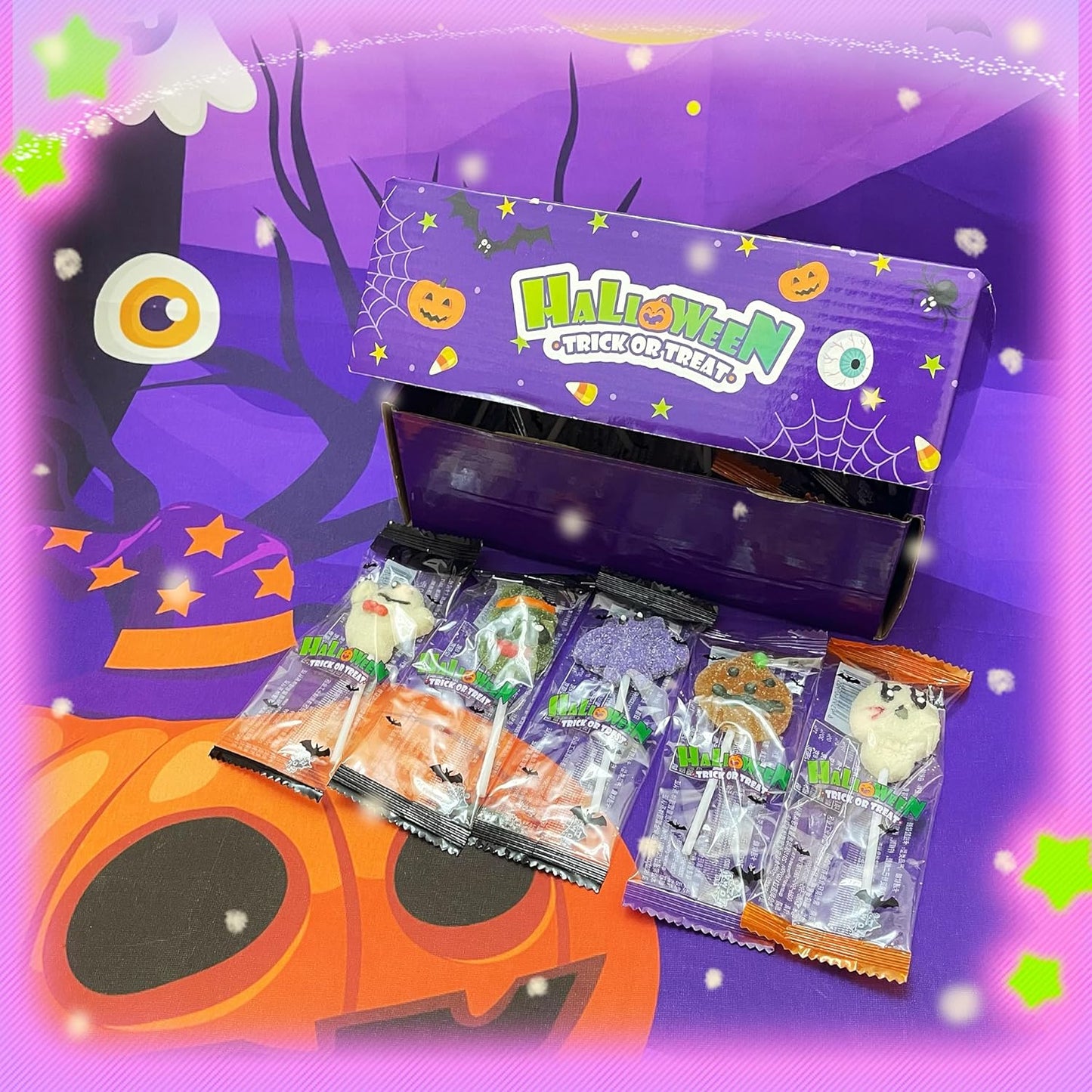 Seikaoen Halloween Snacks, Gummies, Assorted, Gift, Cute, Marshmallow, Individually Packaged, Distributed, Sold Individually (Set of 15)