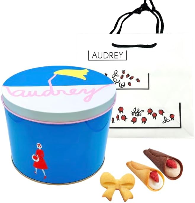 Audrey Glacier White Day Special Can Audrey Glacier White Day Candy Tin Cookies White Day Tin Valentine's Day Gift (M Size, 14 Pieces)