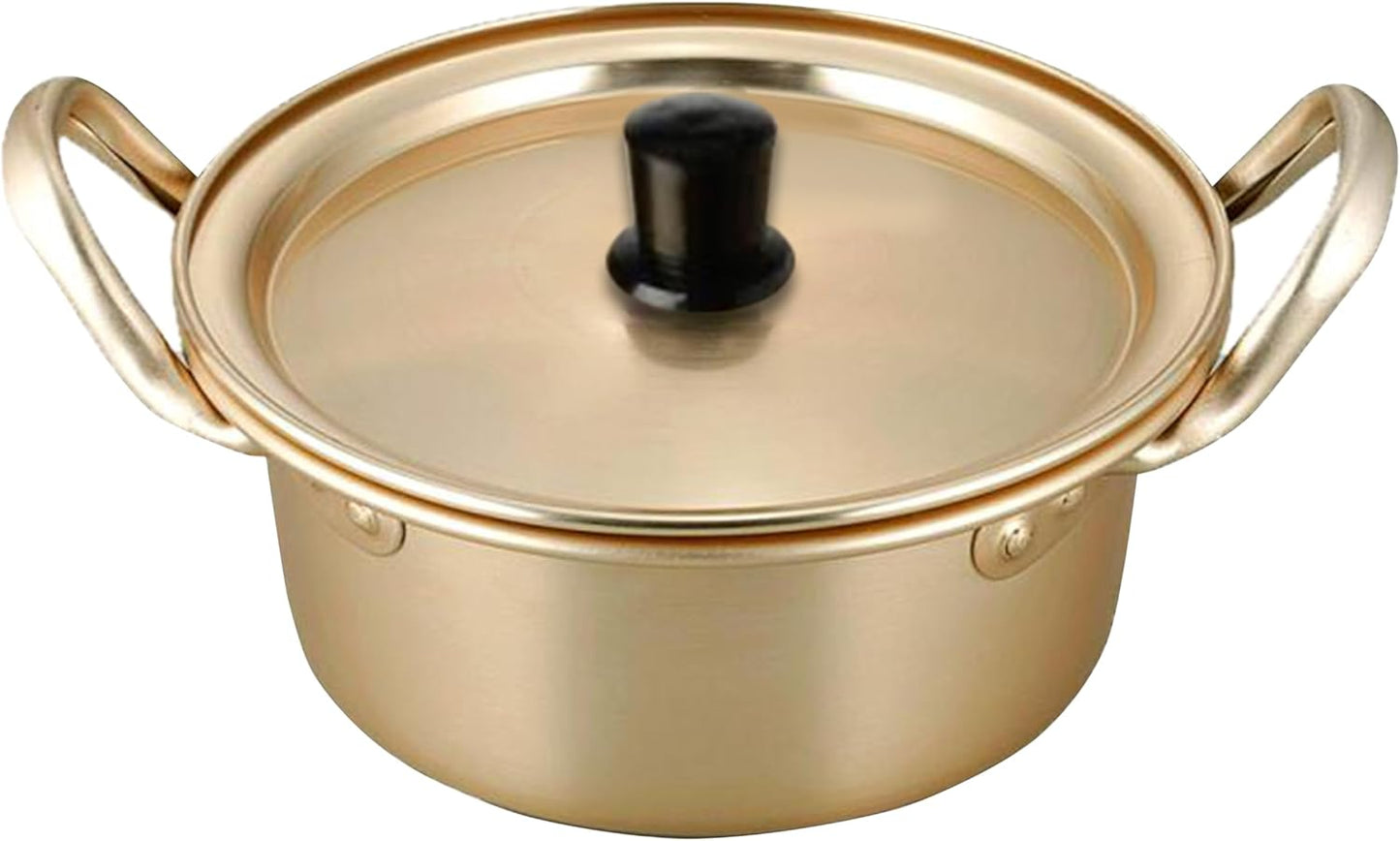 Korean Ramen Pot for 1 Person Aluminum, 5.5 inches (14 cm), 1 Piece/ Single Person Ramen Pot, Korean Instant Ramen Pot, Single Pot Set, All, Aluminum Pot, Nabe-yaki Udon Pot, Tabletop, Outdoor Pot