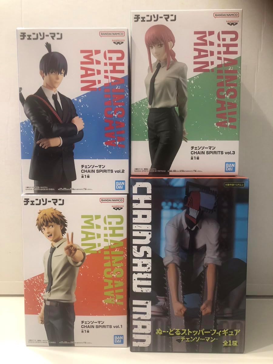 Chainsaw Man Chainsaw Man Chainspirit Noodle Stopper Figure, Set of 4, Denzi, Makima, Aki Hayakawa, Chainsawman, Chainsaw Devil