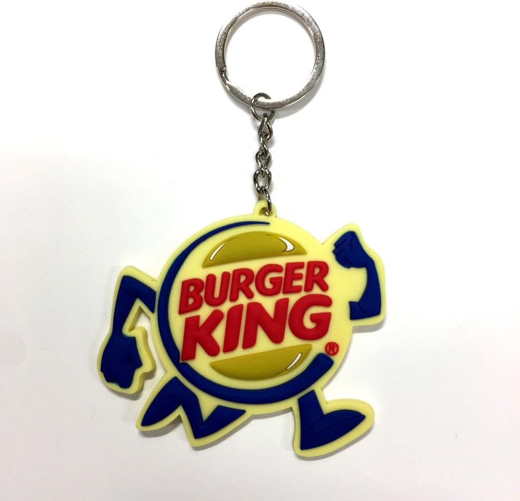 Rubber Key Chain 【BurgerKing】Burger King Character Logo 3D Keychain Parallel Import American Goods