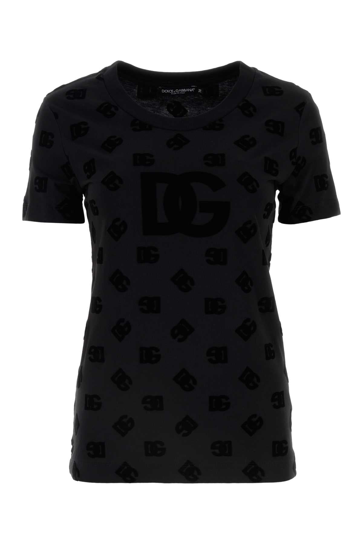 Dolce Gabbana ドルチェ&ガッバーナブラックコットンTシャツ - Image 1