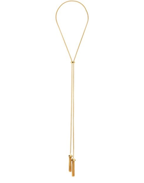 TOM FORD ラリアット ブラス&クリスタル ストーン ネックレス - Image 1