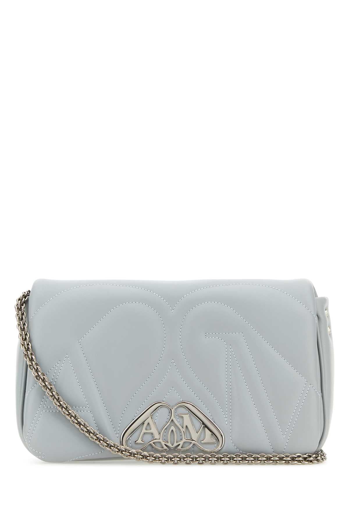 Alexander Mcqueen アレクサンダーマックイーンパウダーブルーレザースモールシールショルダーバッグ - Image 1