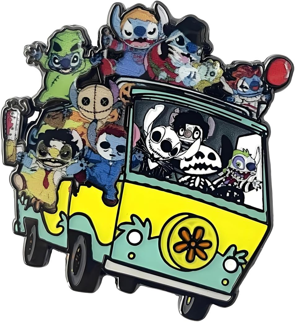 Pin de terror de Halloween, pines de dibujos animados de anime de metal para mujeres y hombres
