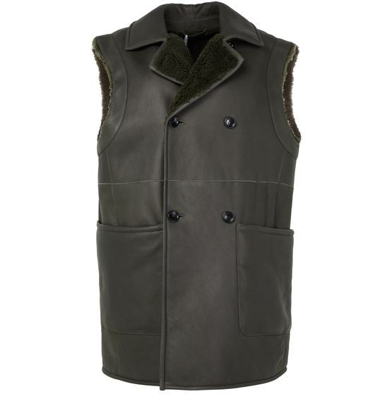 MAX MARA Brianza leather sleeveless jacket - Image 1