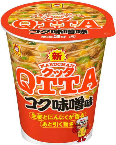 MARUHAN QTTA Koku Miso Flavor (12 x 3.1 oz (82 g) x 12 Pcs/Cup Noodles), Couples Ramen, Instant Ramen, Ramen, Box Purchase, Toyo Suisan Kuta
