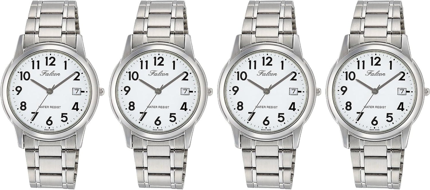Citizen Q&Q D010-204 Men's Analog Watch, Waterproof, Date, Metal Band, White
